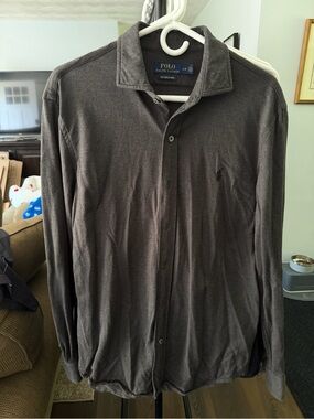 Polo Ralph Lauren Charcoal Knit Dress Shirt